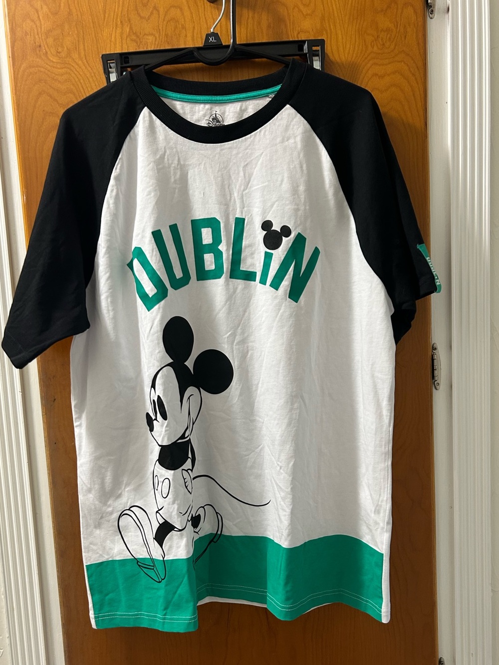 Disney Parks Men’s Dublin Mickey Graphic Raglan Tee - Black & Teal